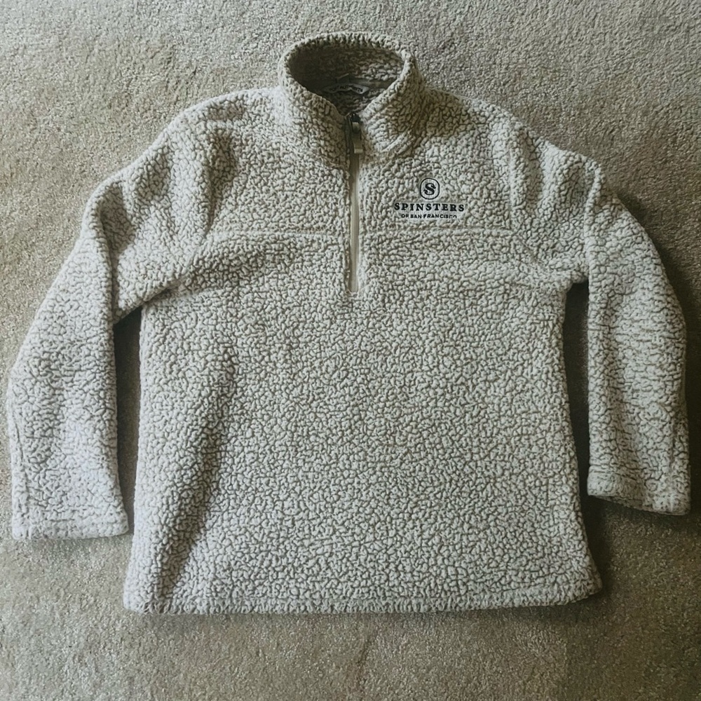 Cozy Quarter Zip Boucle Quarter Zip | Oatmeal Tan | L
